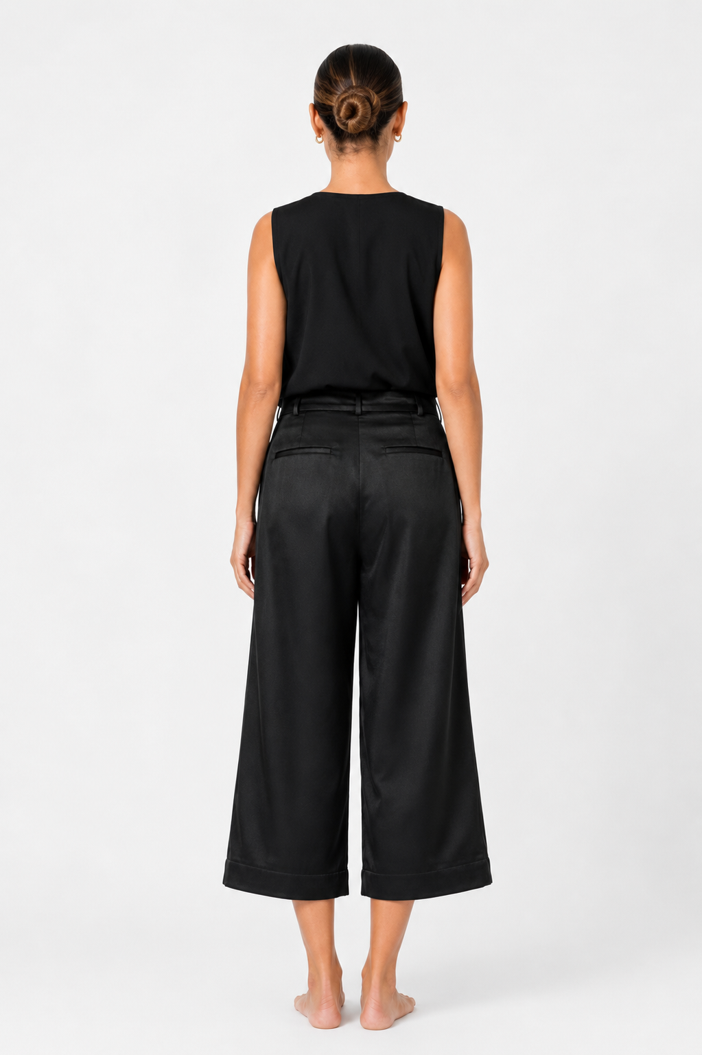 Silk Cropped Pants