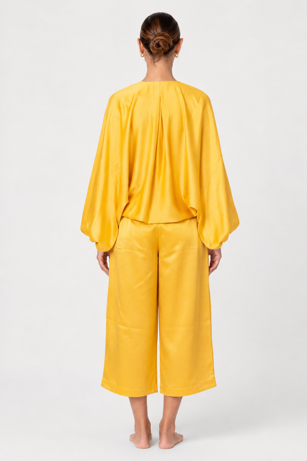 Silk Cropped Pants