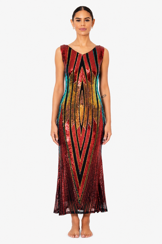Yuluwirri (Rainbow) Cocktail Dress