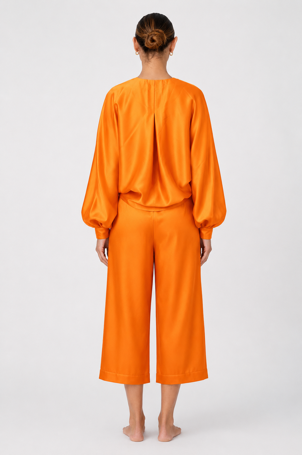 Silk Cropped Pants